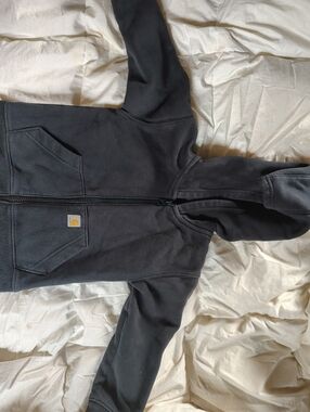 Carhartt Kids Black Zip Front Hooded Sweatshirt